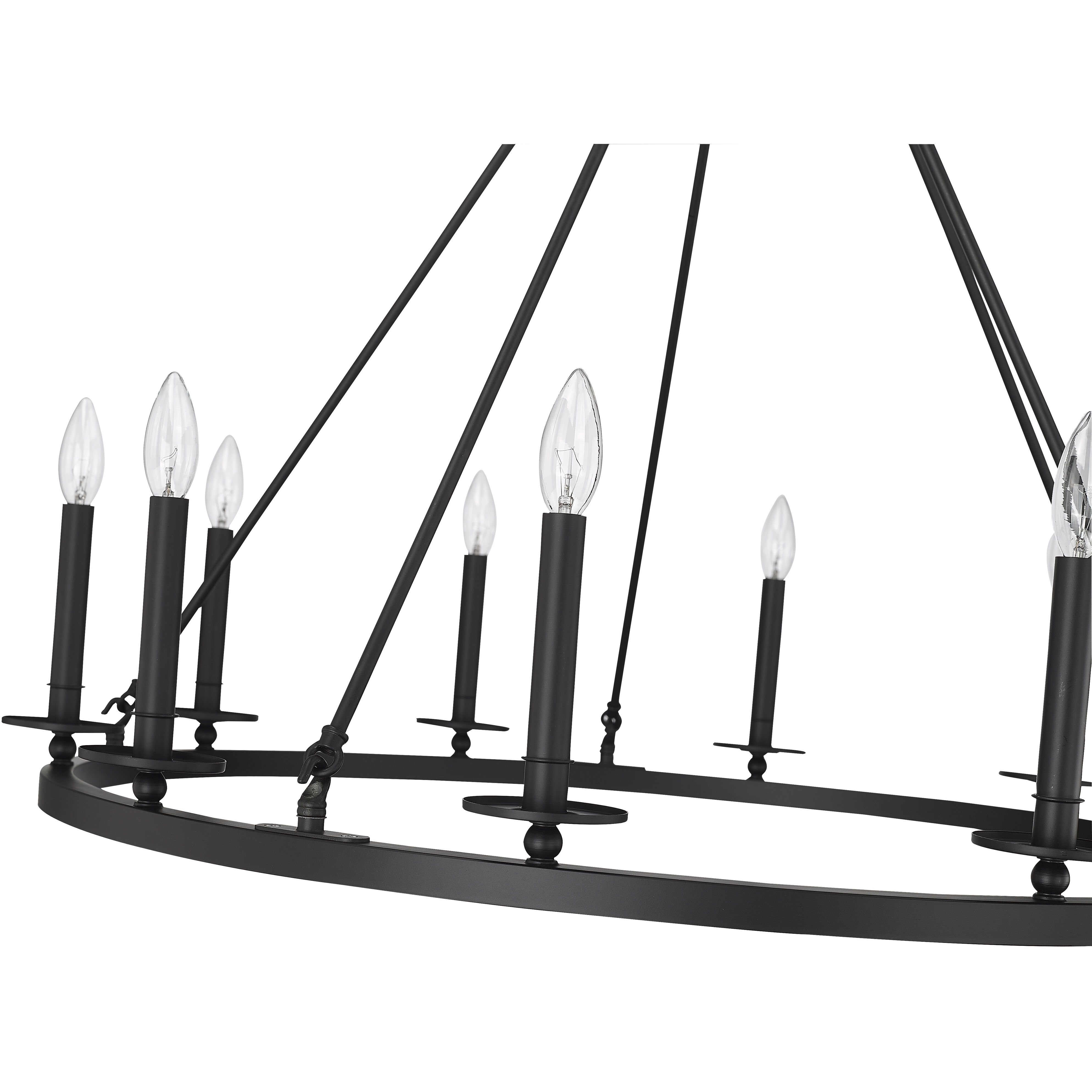 Florence 10 Light 36 inch Matte Black Chandelier Ceiling Light